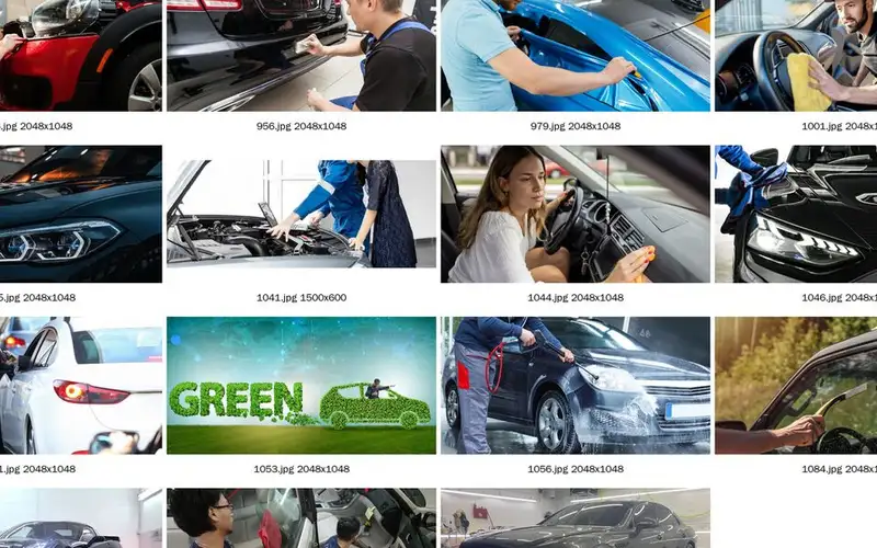 Collage of car detailing photos